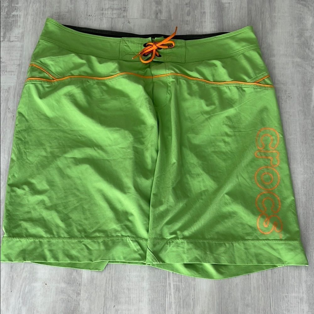 Crocs Green Swim Trunks with Orange Accents FINAL PRICE FIRM
